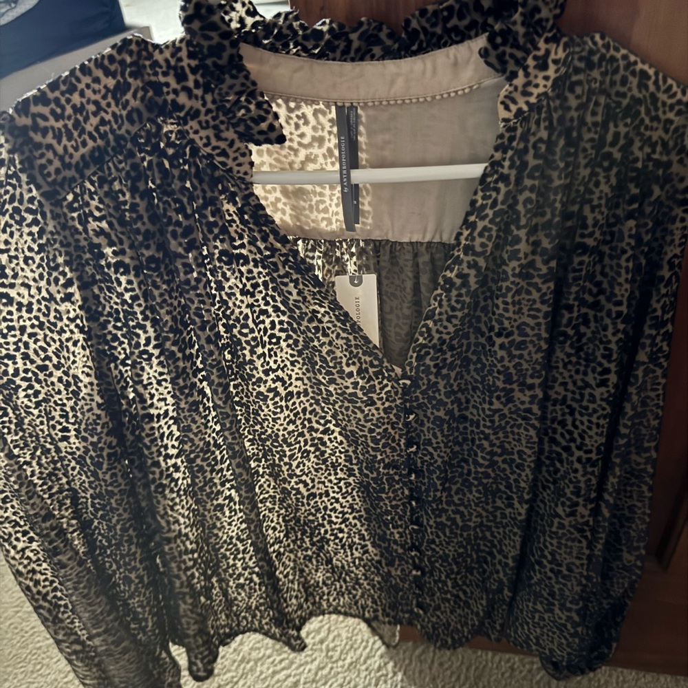 Anthropologie Leopard Print Blouse - Picture 3 of 5